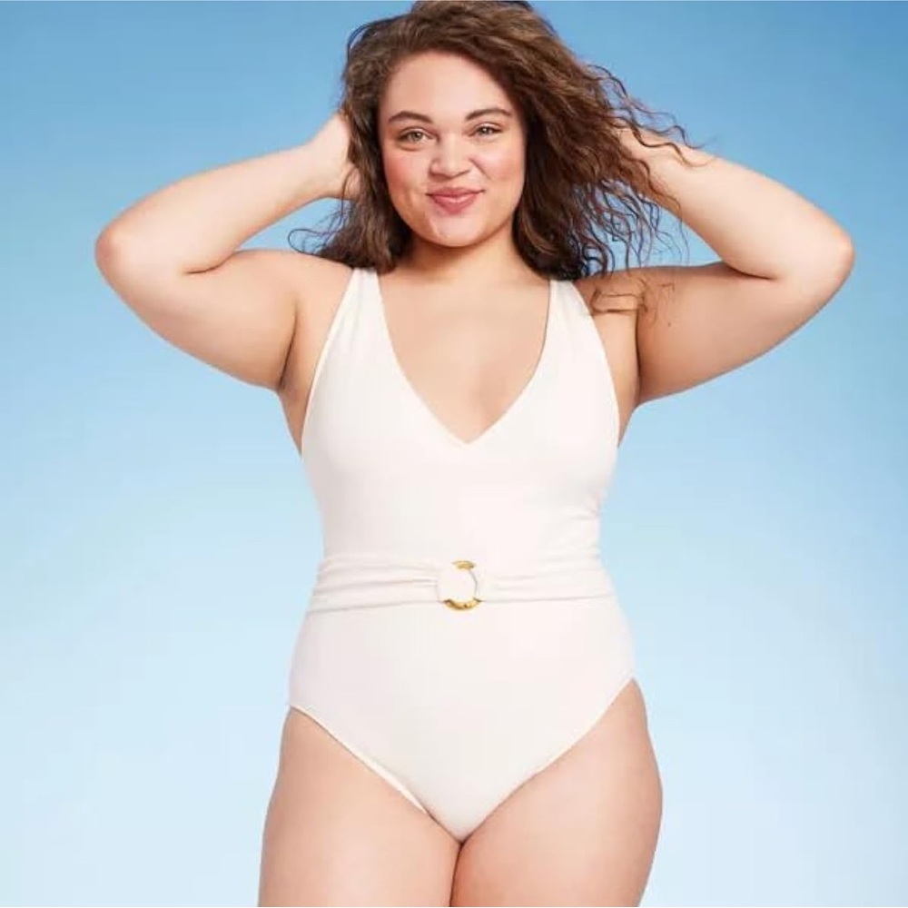 Shade & Shore | Women's V-Neck One Piece Swimsuit Belted Swimwear | Size XL